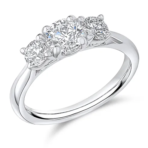 Platinum Graduated Three Stone Natural Diamond Engagement Ring 22773