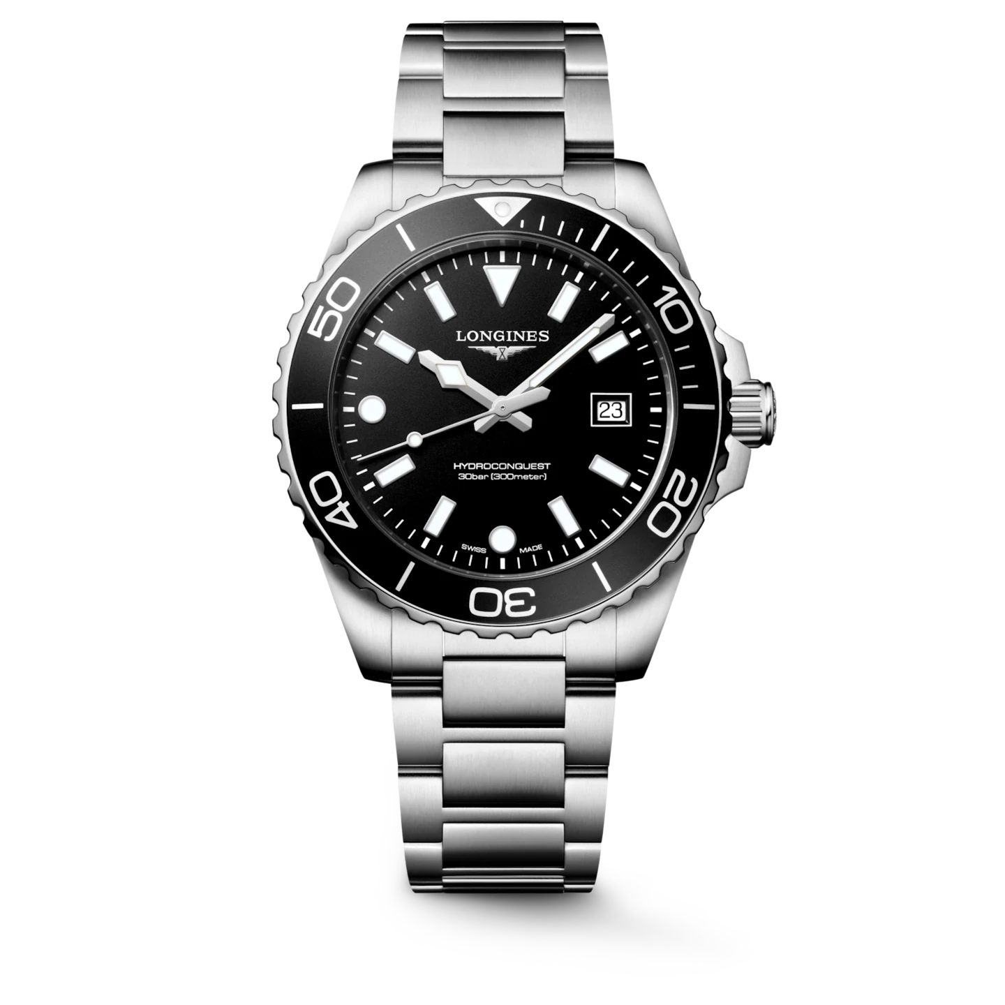 Longines Hydroconquest Black Dial & Bezel Quartz Watch L37694566