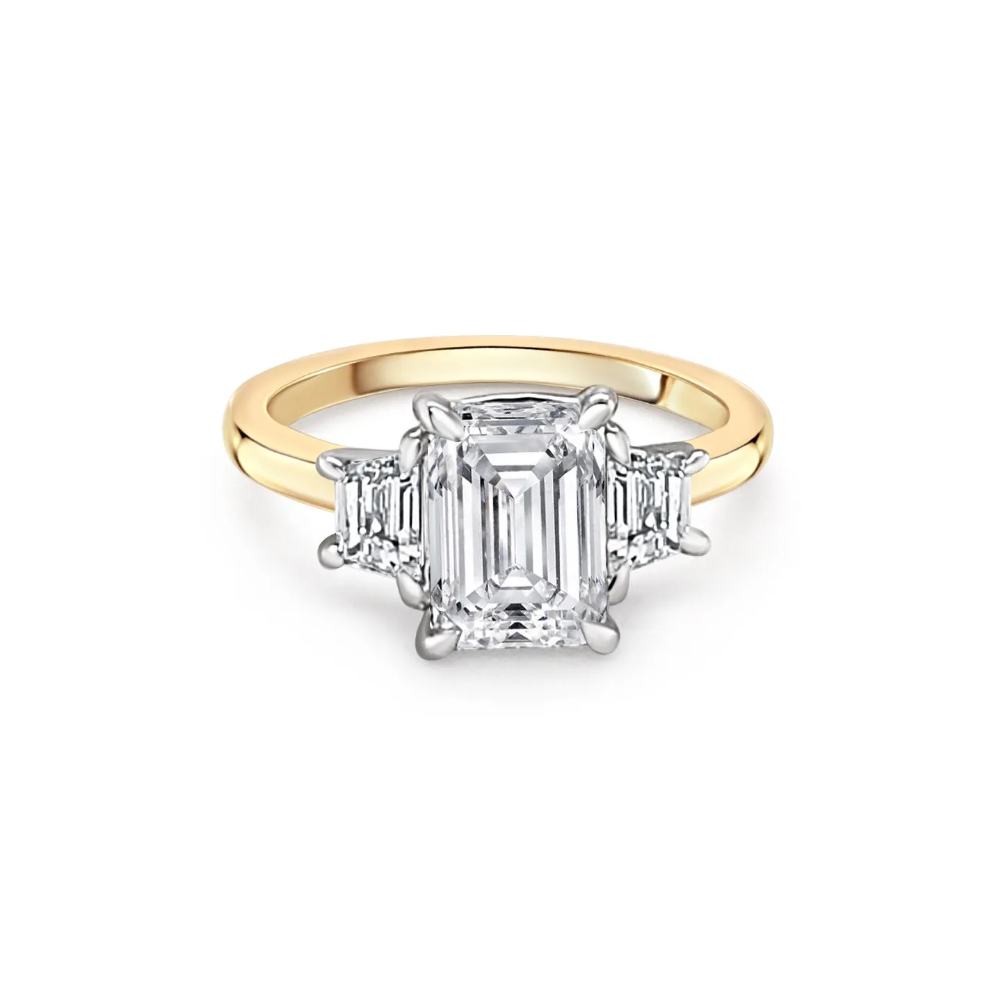 18ct Yellow Gold Three Stone Lab Grown Diamond Engagement Ring 19327