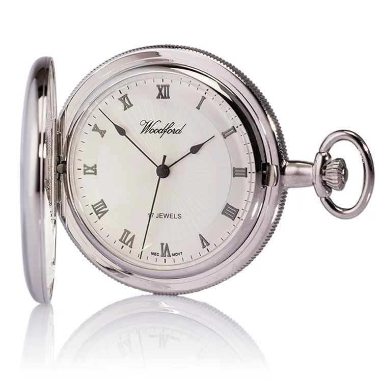 Woodford Sunburst Dial Pocket Watch With Chain