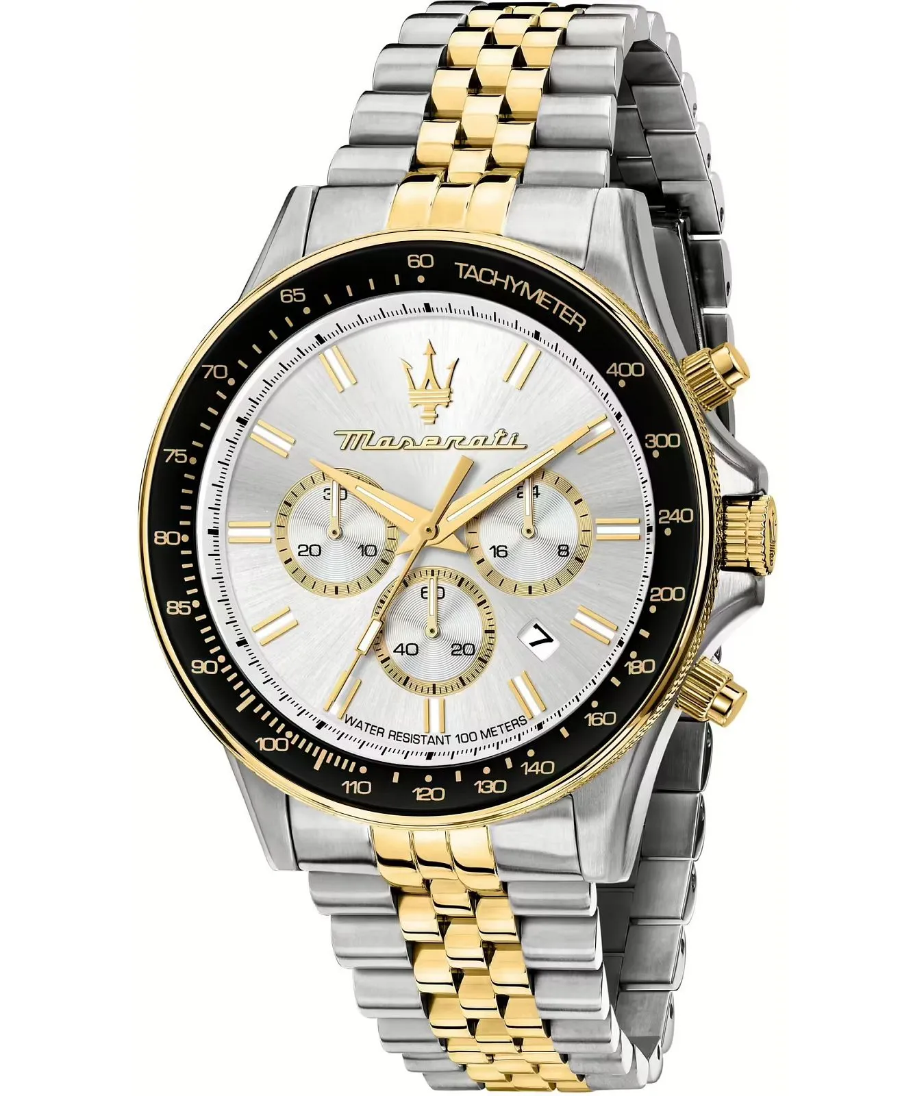 Maserati Sfida 44mm Chronograph With Silver Dial Two Tone R8873640024